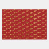 Elegant Zwart, Rood, Blauw, Faux Gold 97e Evenemen Inpakpapier Vel (Voorkant 2)