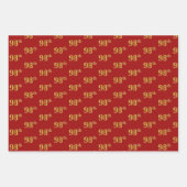 Elegant Zwart, Rood, Blauw, Faux Gold 98ste Event  Inpakpapier Vel (Voorkant 2)