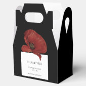 Elegant Zwart Rood Bloemen Bruiloft Dank u Bedankdoosjes (Geopend)