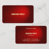 Elegant Zwart Rood Damast Professional Luxe Visitekaartje (Voorkant / Achterkant)