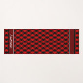 Elegant Zwart Rood Diamant Patroon & Tekst Yogamat (Voorkant (horizontaal))