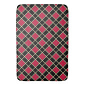 Elegant zwart-rood diamantpatroon badmat (Voorkant Verticaal)