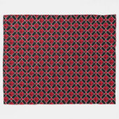 Elegant zwart & rood diamantpatroon fleece deken (Voorkant (Horizontaal))