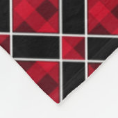 Elegant zwart & rood diamantpatroon fleece deken (Hoek)