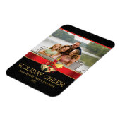 Elegant zwart-rood-feestelijke fotomagneet magneet (Linkerzijde)