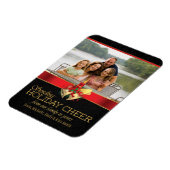 Elegant zwart-rood-feestelijke fotomagneet magneet (Linkerzijde)