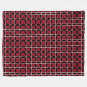 Elegant zwart-rood gerangschikt patroon fleece deken (Voorkant (Horizontaal))