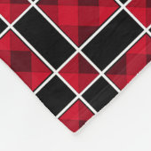 Elegant zwart-rood gerangschikt patroon fleece deken (Hoek)