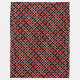 Elegant zwart rood geruit patroon fleece deken
