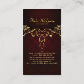 Elegant Zwart Rood & Goud 2 Kant Lijst Visitekaartje (Achterkant)