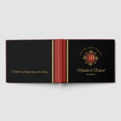 Elegant Zwart Rood Goud 50e Jubileum Gastenboek (Volledig)