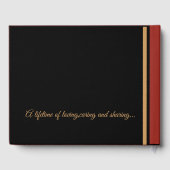 Elegant Zwart Rood Goud 50e Jubileum Gastenboek (Achterkant)