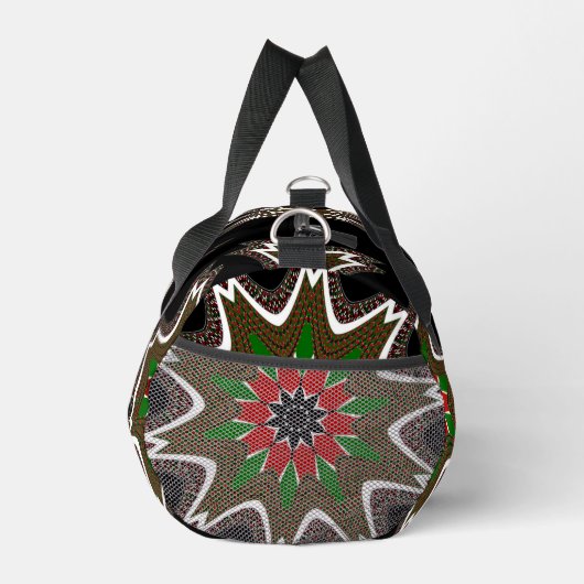 Elegant Zwart Rood Groen Bloemenkunst Patroon Desi Plunjezak (Rechts)