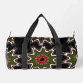 Elegant Zwart Rood Groen Bloemenkunst Patroon Desi Plunjezak (Achterkant)