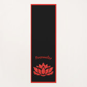 Elegant Zwart Rood Lotus Bloem Zen Yoga Namaste Yogamat (Voorkant)