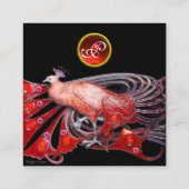 ELEGANT ZWART ROOD PAVO MODE JUWELEN MONOGRAM VIERKANTE VISITEKAARTJE (Achterkant)