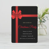 Elegant Zwart Rood Ribonn Kaart (Staand voorkant)