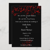 Elegant zwart, rood, wit kaart (Voorkant / Achterkant)