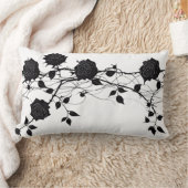 Elegant zwart Roos Branch Design Kussen (Deken)