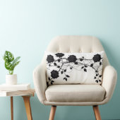 Elegant zwart Roos Branch Design Kussen (Stoel)