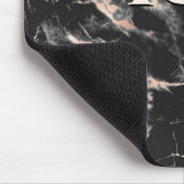 Elegant zwart roos goud girly marmer art monogram muismat (Hoek)