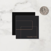 elegant zwart roos goud Modern Notitiekaartje (Voorkant / Achterkant in situ)