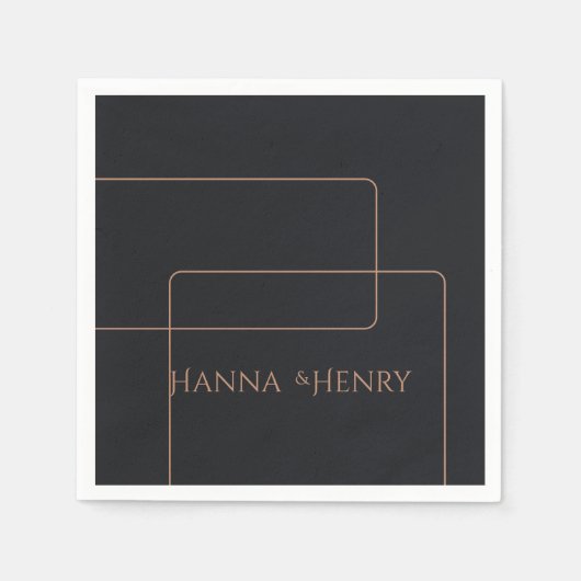 elegant zwart roos goud Modern Servet (Voorkant)