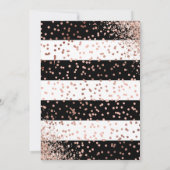 Elegant zwart Roos goud roze bloemen Quinceañera Kaart (Achterkant)