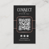 Elegant zwart Roos goud verbinden met ons QR-code Visitekaartje (Voorkant)