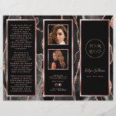 Elegant zwart Roos gouden agaat Brochure (Voorkant)