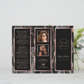 Elegant zwart Roos gouden agaat Brochure (Staand voorkant)