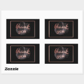 Elegant zwart roos gouden folie metallic dank u rechthoekige sticker (Vel)