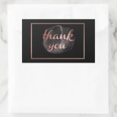 Elegant zwart roos gouden folie metallic dank u rechthoekige sticker (Tas)