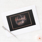 Elegant zwart roos gouden folie metallic dank u rechthoekige sticker (Envelop)