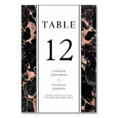 Elegant zwart Roos gouden marmeren bruiloft Kaart (Voorkant)