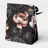 Elegant zwart roos gouden verjaardagsgunsten sjabl bedankdoosjes (Achterkant)