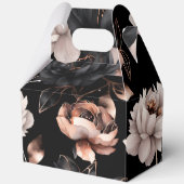 Elegant zwart roos gouden verjaardagsgunsten sjabl bedankdoosjes (Achterkant)