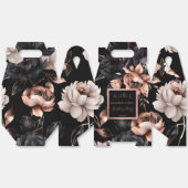 Elegant zwart roos gouden verjaardagsgunsten sjabl bedankdoosjes (Ongevouwen)