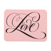 Elegant zwart roze Fancy LOVE Script Letteren Magneet (Horizontaal)