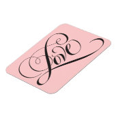 Elegant zwart roze Fancy LOVE Script Letteren Magneet (Linkerzijde)