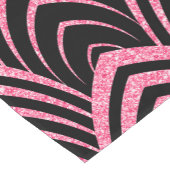 Elegant zwart & roze glitter Art-Deco patroon Korte Tafelloper (Hoek)