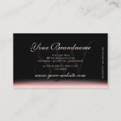Elegant Zwart Roze Gradient Shadow Font Initialen Visitekaartje (Achterkant)