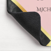 Elegant zwart-roze kleurenblok met naam muismat (Hoek)