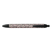 Elegant zwart roze luipaard huidpatroon monogram zwarte inkt pen (Achterkant)