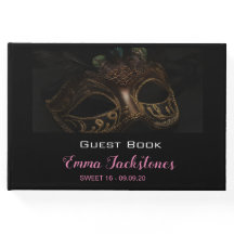 Elegant Zwart & Roze Masker Maskerade Sweet 16