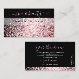 Elegant zwart roze mousserende glitter Professiona Visitekaartje