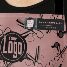 Elegant Zwart Roze Profiel Afbeelding Expertise Naamplaatje