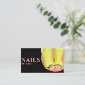 Elegant Zwart Roze Vrouwelijke Moderne Nail Tech Visitekaartje (Staand voorkant)
