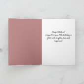 Elegant Zwart Roze Waterverf 70e Verjaardag Foto Kaart (Binnen)