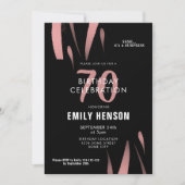 Elegant Zwart Roze Waterverf 70ste Verjaardagsfees Kaart (Voorkant)